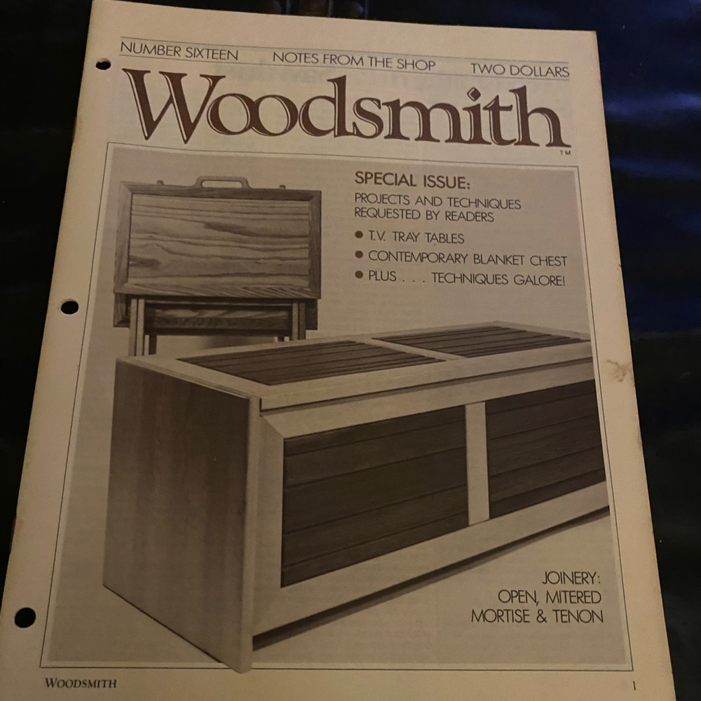 🎉5/$10🎉 Woodsmith magazine number 16 July 1981 tv tray tables, coin sorter